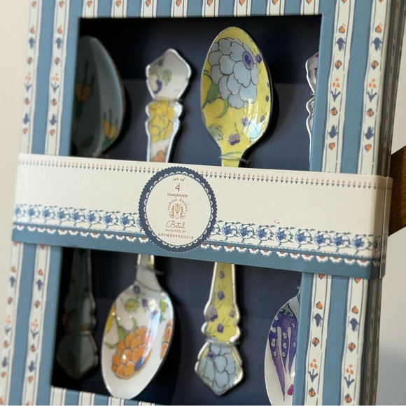 Anthropologie Turkuaz Kitchen Posey Tea Spoon Set New - Picture 3 of 4